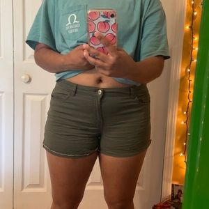Olive green shorts